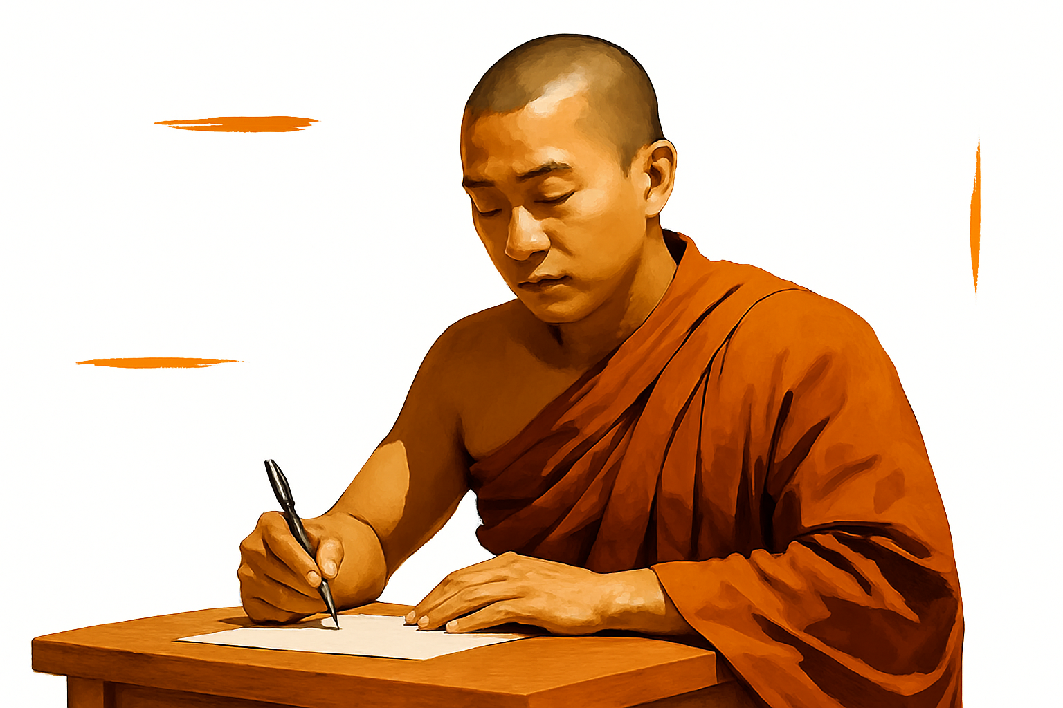 Monk writing